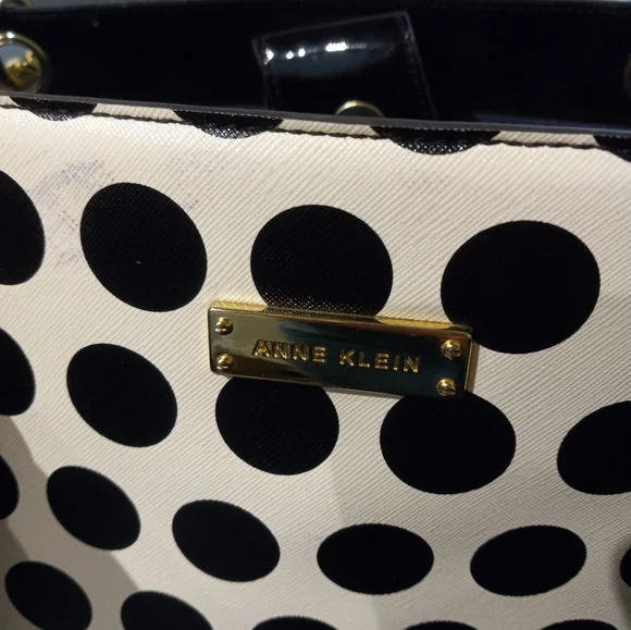SOLD Anne Klein polka dotted purse pocketbook - Picture 2 of 5